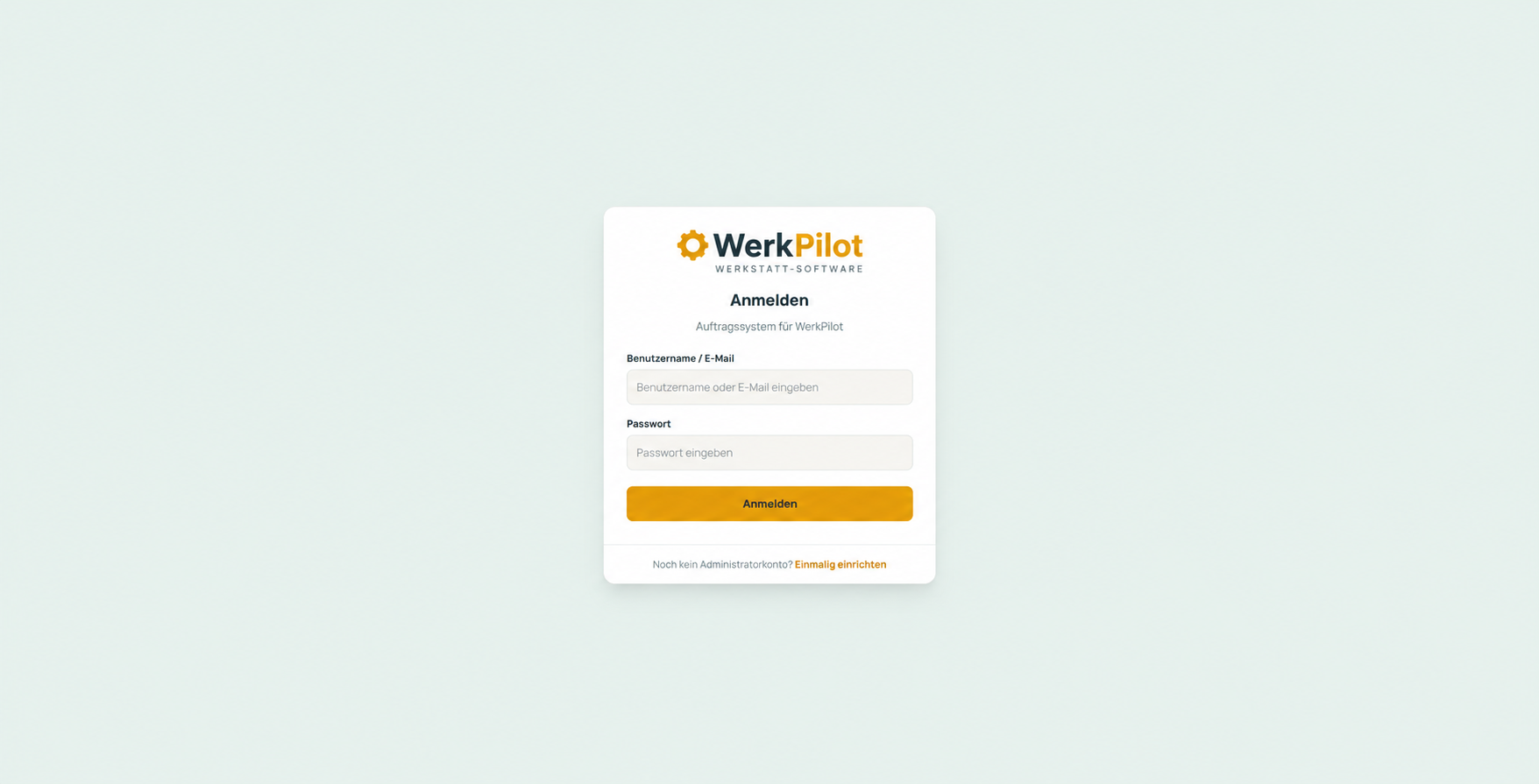 WerkPilot: Anmeldung – bearbeitete Ansicht mit Demodaten